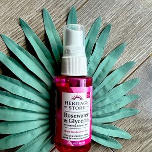 ☀️5/$25 New! Heritage Store Rosewater & Glycerin Facial Mist 2fl oz